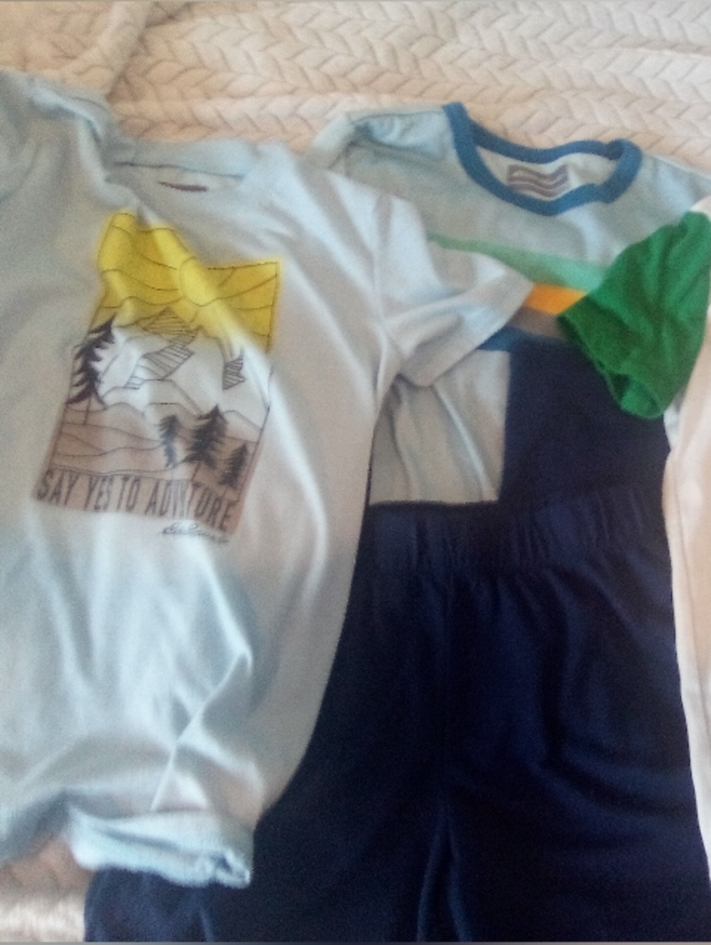 Eddie Bauer Boys Bundle 3 Shirts & 1 Pants Short & Long Sleeves Sizes 7-8